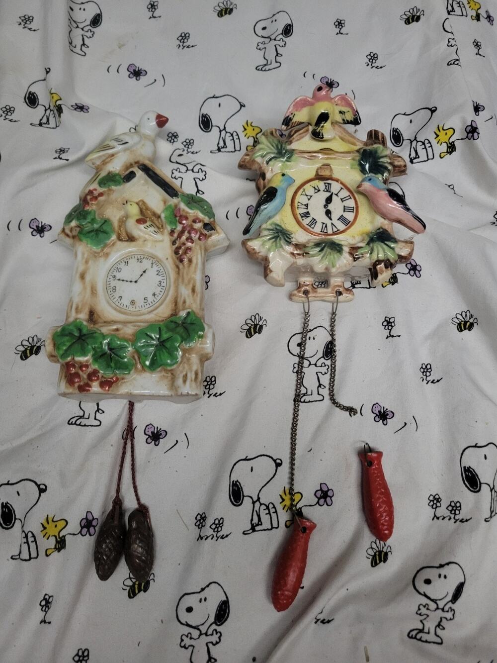 Vintage Ceramic Wall Clocks Pocket Coo Coo